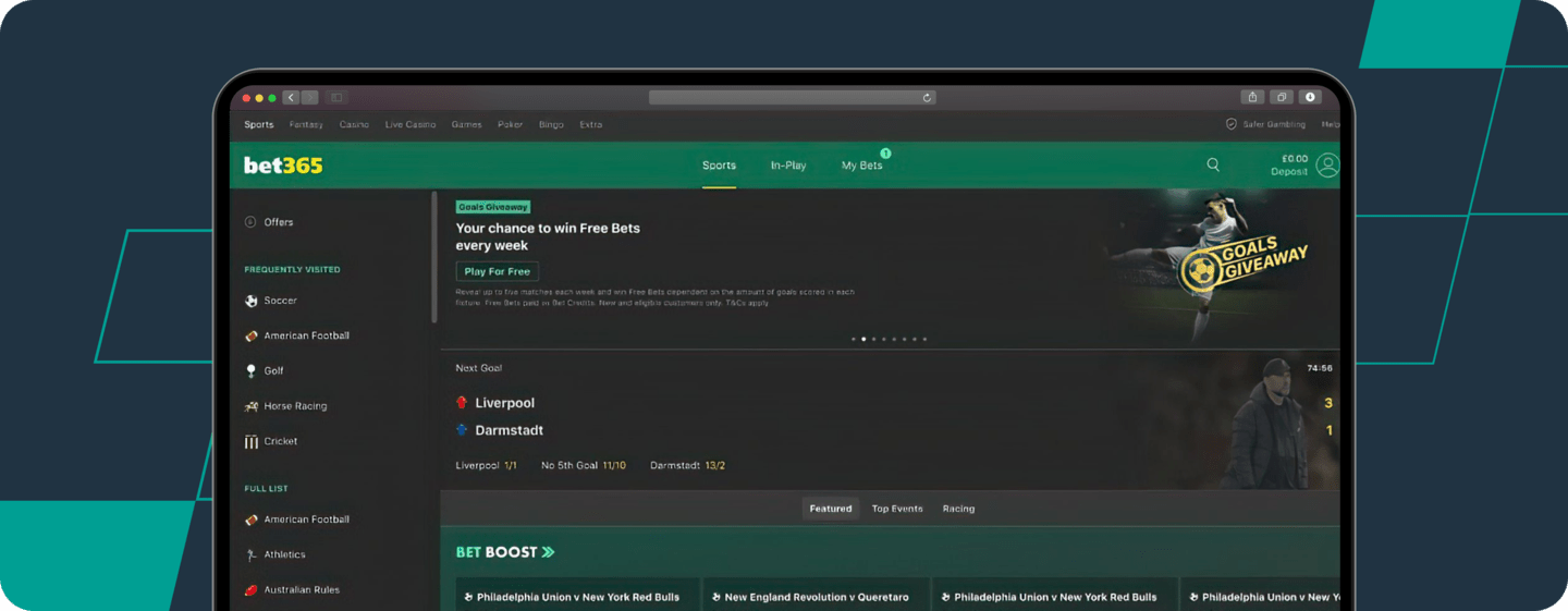 bet365 Design Screenshot