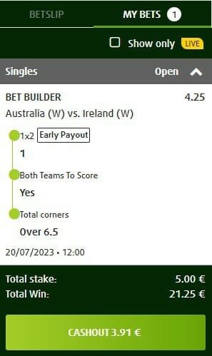 Lottoland Place Bet Screenshot