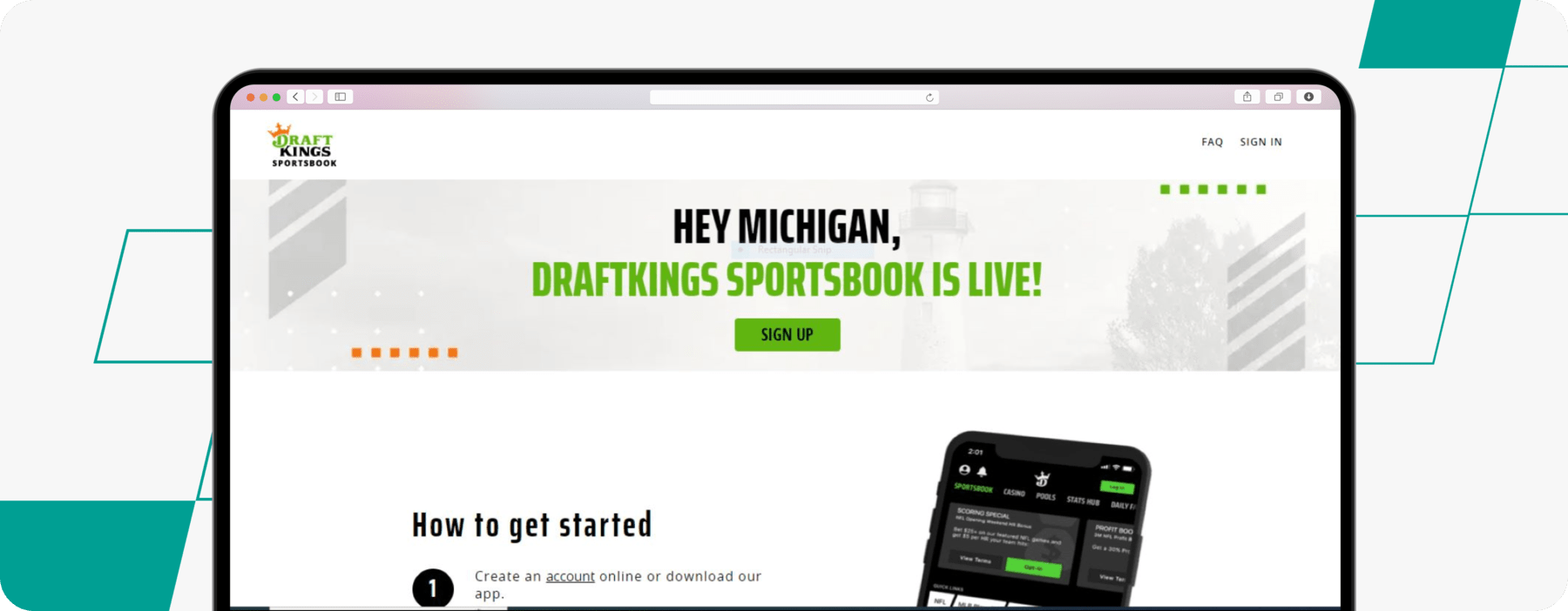 draftkings betting site desktop screenshot